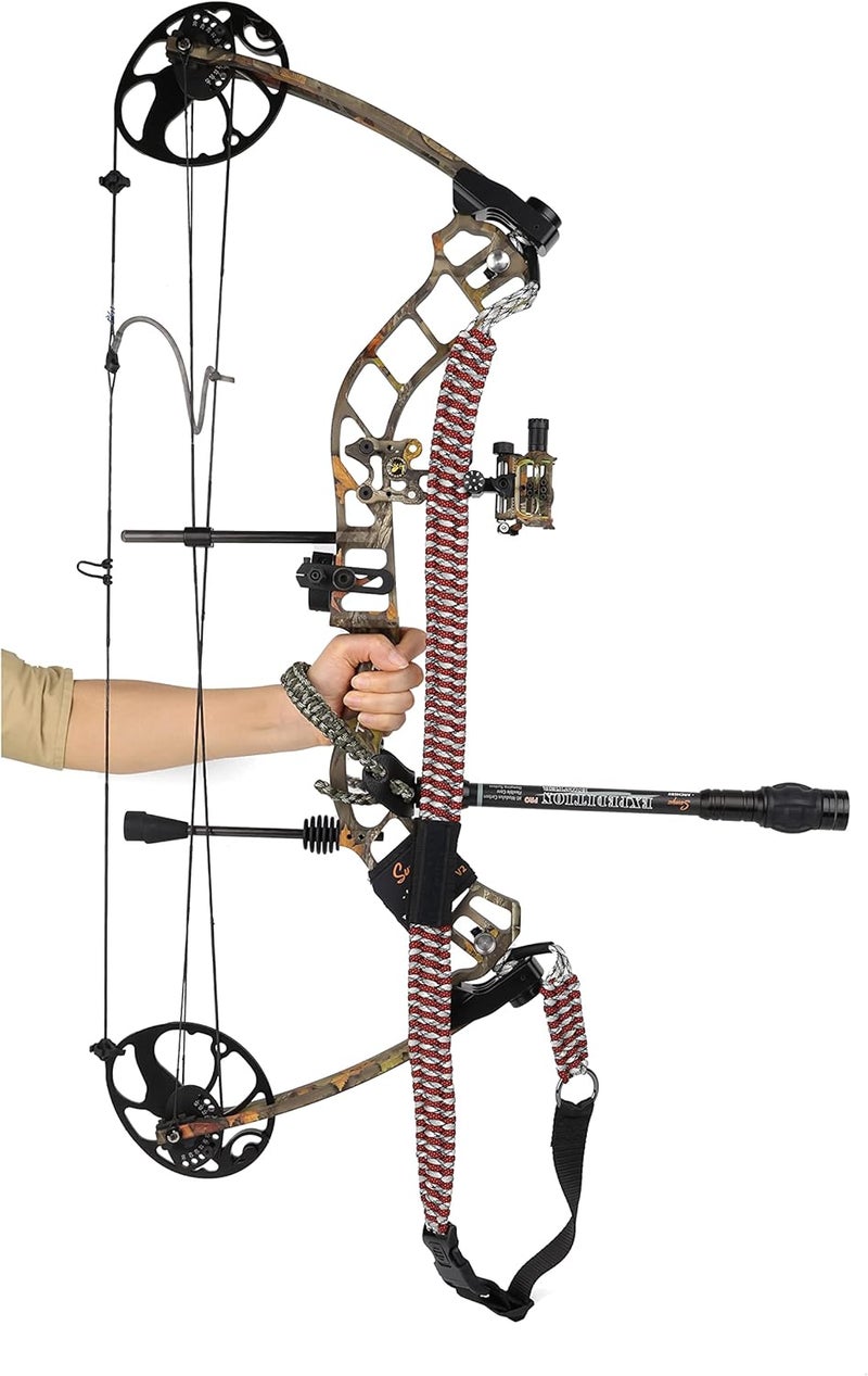 Sunya Paracord Compound Bow Sling with V2 Upgraded Magnetic Connection System. Lightweight Hands Free Shoulder Carrying Sling for Bow Hunting, Field Archery and 3D - Image 1